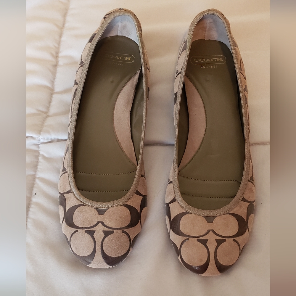 Coach Tan Ballet Flats